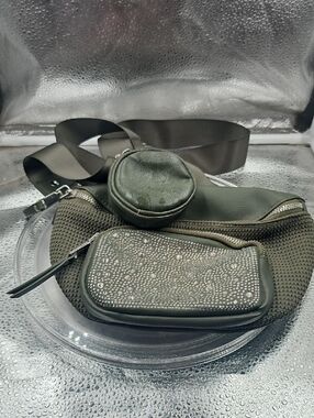 Q Stylish Satchel In Olive Green Madden NYC Rhinestone Bling